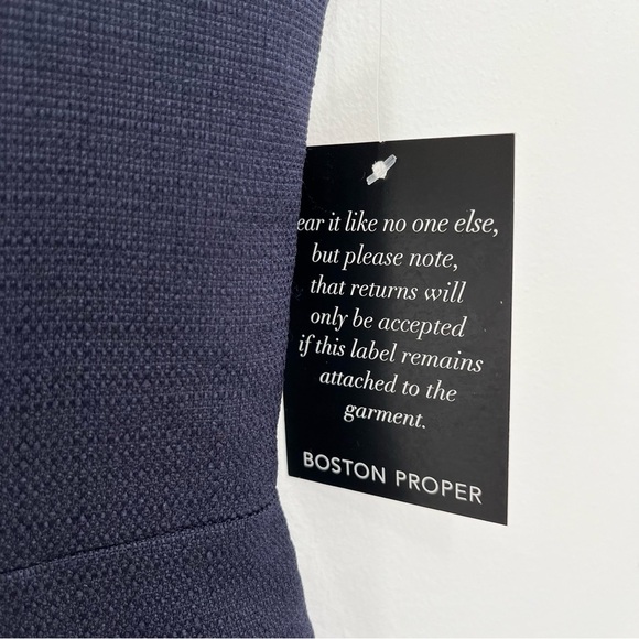 Donna Ricco for Boston Proper navy blue textured sleeveless sheath dress 8 - Picture 10 of 10